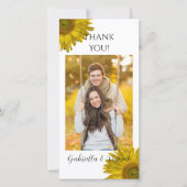 Gele zonnebloem Hartelijk dank Bedankkaart (Voorkant)