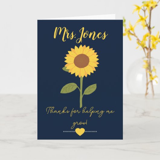 Gele zonnebloem helpt me groeien kaart (Gele Bloem)