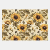 gele zonnebloem inpakpapier vel (Voorkant 2)