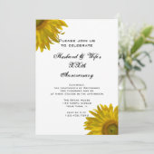 Gele Zonnebloem Jubileum Partij Kaart (Staand voorkant)