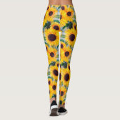 Gele zonnebloem leggings (Achterkant)