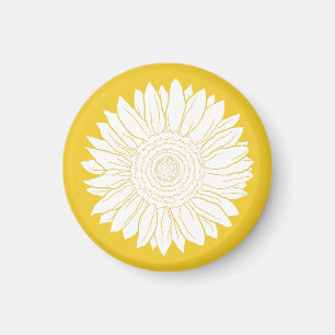 gele zonnebloem magneet