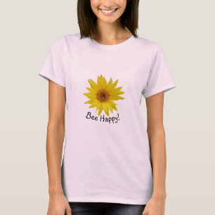Gele zonnebloem met honingbijen t-shirt