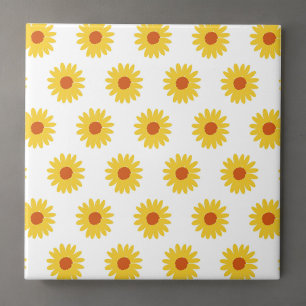 Gele Zonnebloem Mooie Retro Y2K Patroon Tegeltje