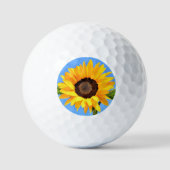 Gele Zonnebloem op Blauwe Hemel Golfballen (Voorkant)