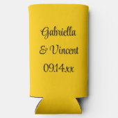 Gele zonnebloem op Blue Wedding Favor (Achterkant)