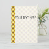 Gele zonnebloem patroon aankondiging (Staand voorkant)