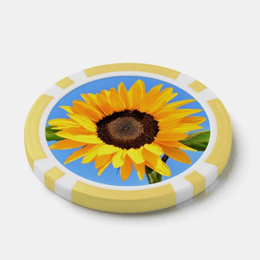Gele Zonnebloem Poker Chips (Enkel)