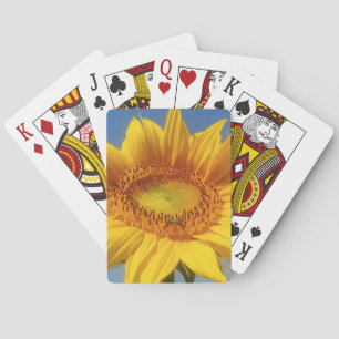 Gele zonnebloem pokerkaarten