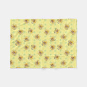 Gele zonnebloem Polka Dot Fleece Blanket (Voorkant (Horizontaal))