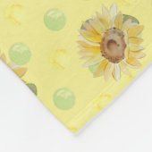 Gele zonnebloem Polka Dot Fleece Blanket (Hoek)