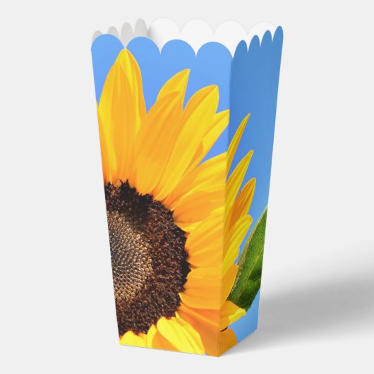 Gele Zonnebloem Popcorn Box Bedankdoosjes (Voorkant)