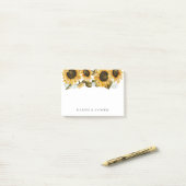 Gele zonnebloem post-it® notes (Op bureau)