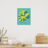 Gele zonnebloem poster (Keuken)