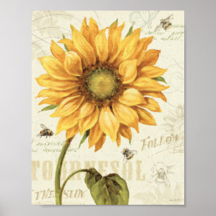 Gele zonnebloem poster