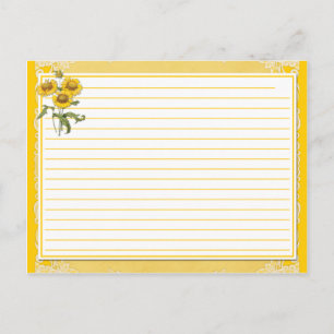 Gele Zonnebloem Receptkaarten Briefkaart