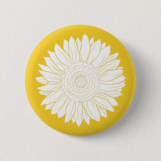 gele zonnebloem ronde button 5,7 cm (Voorkant)