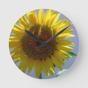 Gele zonnebloem ronde klok