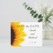 Gele Zonnebloem Save the Date Briefkaart (Staand voorkant)