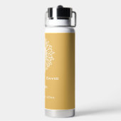 Gele Zonnebloem Schets Persoonlijke Trouwdag Waterfles (Achterkant)