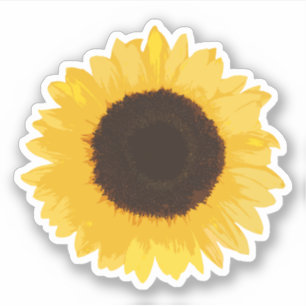 Gele zonnebloem sticker