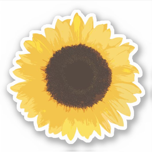 Gele zonnebloem sticker (Voorkant)