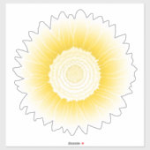 gele zonnebloem sticker (Vel)