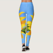 Gele Zonnebloem tegen Zon op Blue Sky Leggings (Achterkant)