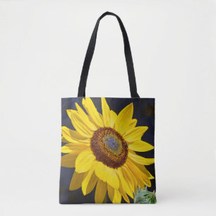 Gele zonnebloem tote bag
