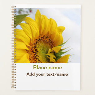 Gele zonnebloem tuin toevoegen foto tekst naam rei planner
