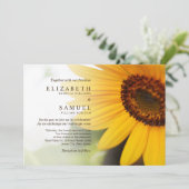 Gele Zonnebloem Uitnodiging tot het Weddenschap (Staand voorkant)