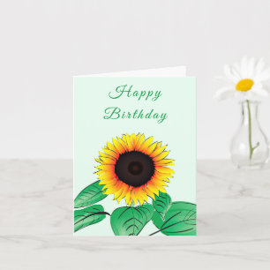 Gele Zonnebloem Verjaardag Kaart -