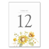 Gele Zonnebloem Waterverf Weddenschap Kaart (Achterkant)