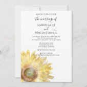 Gele Zonnebloem Waterverf Weddenschap Kaart (Voorkant)