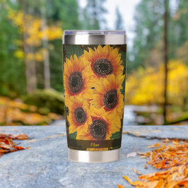 Gele Zonnebloem Ziel Geïsoleerde Drinkbeker