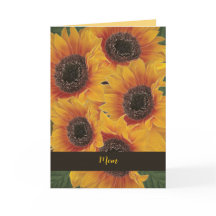 Gele Zonnebloem Ziel Moederdagkaart