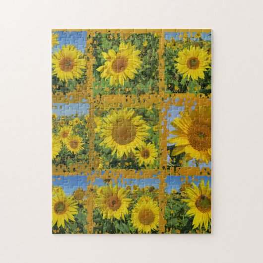 gele zonnebloem zomer bloesem legpuzzel (Verticaal)