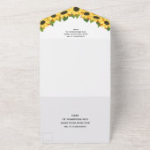 Gele zonnebloemen Aangepaste fotobruiloft All In One Uitnodiging (Buitenkant)