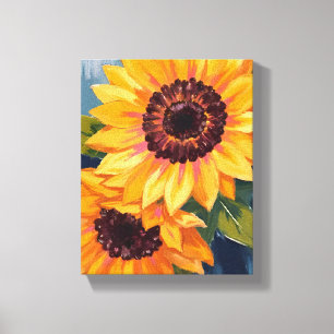 Gele Zonnebloemen Aquarel Bloemenschildering Canvas Afdruk