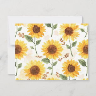 Gele Zonnebloemen Aquarel Bloemige Fantasiekaart