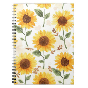 Gele Zonnebloemen Aquarel Bloemige Whimsical Notitieboek