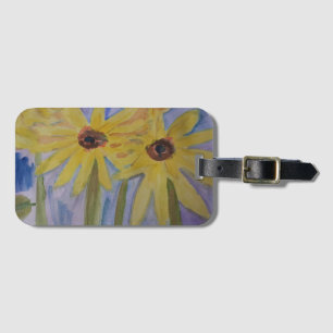 Gele Zonnebloemen Bagage Label
