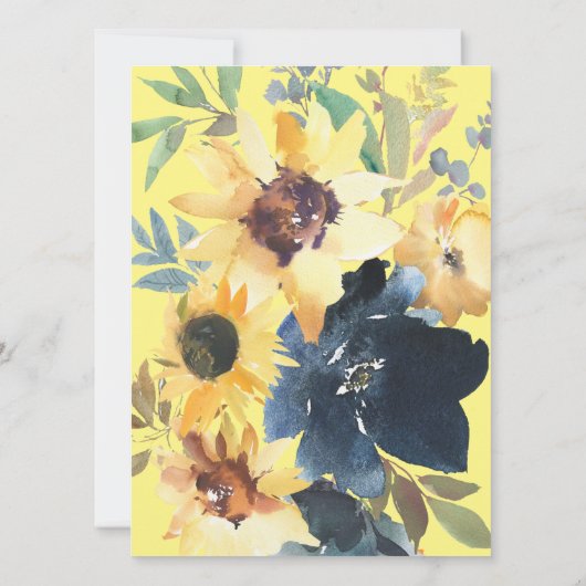 Gele zonnebloemen Bloemen Weddenschap Kaart (Achterkant)
