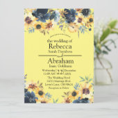 Gele zonnebloemen Bloemen Weddenschap Kaart (Staand voorkant)