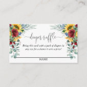 Gele Zonnebloemen Bloemenluier Raffle Script Tekst Informatiekaartje (Voorkant)