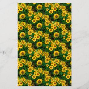 gele zonnebloemen briefpapier
