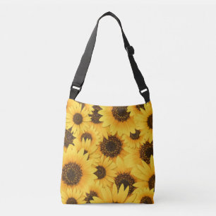 Gele zonnebloemen crossbody tas