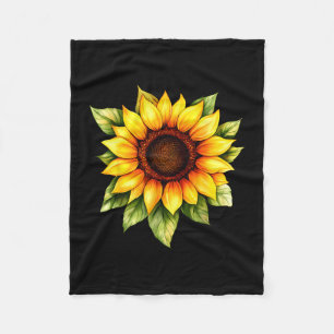 Gele zonnebloemen cute zomer bloemen bloemrijk fleece deken