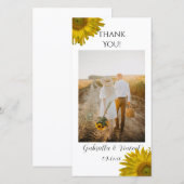 Gele Zonnebloemen Dank Je Bedankkaart (Voorkant / Achterkant)
