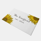 Gele zonnebloemen deurmat (Schuin)